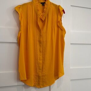 Ann Taylor Yellow Ruffle Blouse